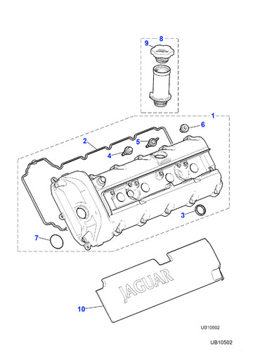 Jaguar camshaft cover gasket - cover,